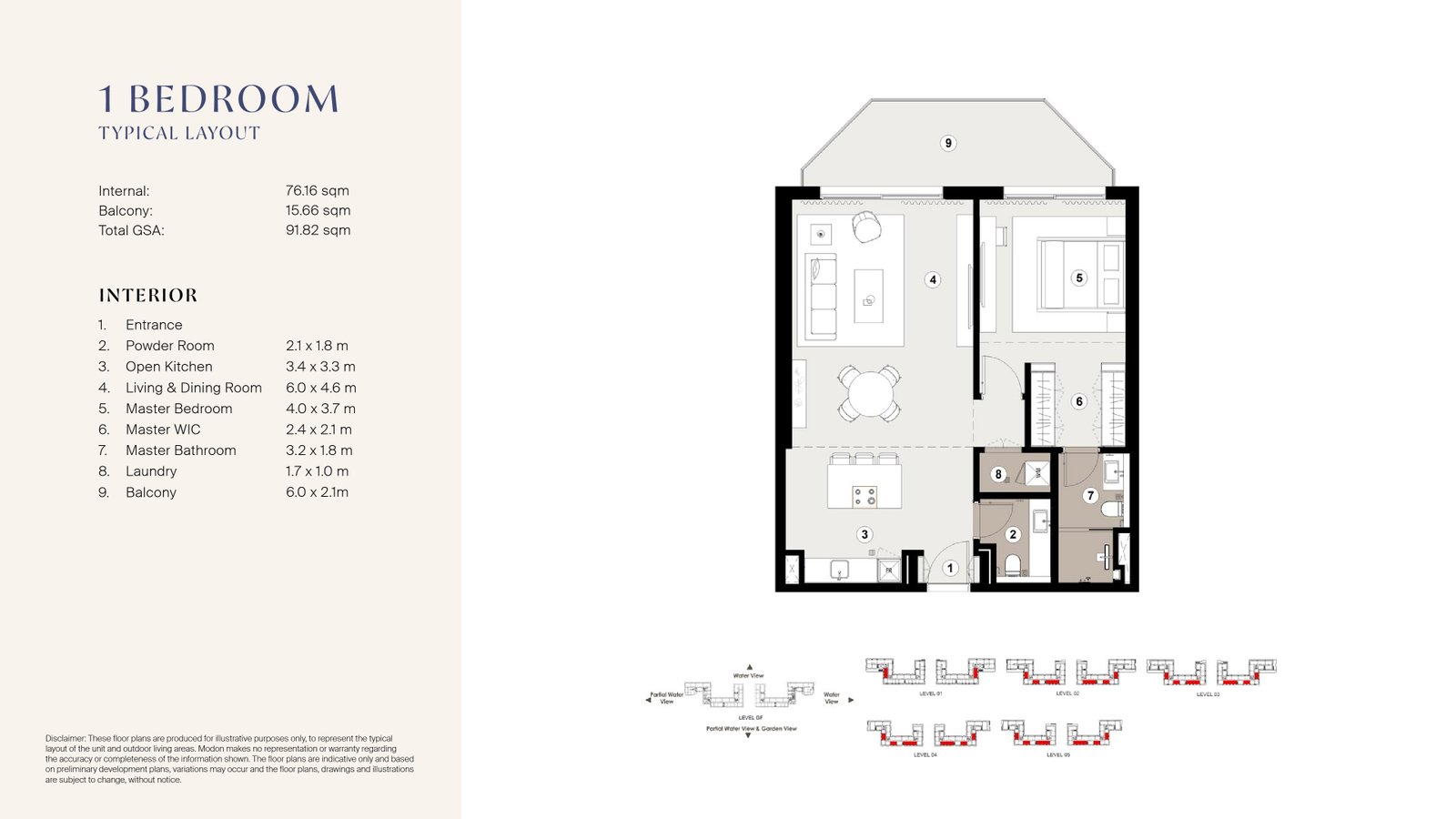 1 Bedroom Apartment Typical Layout